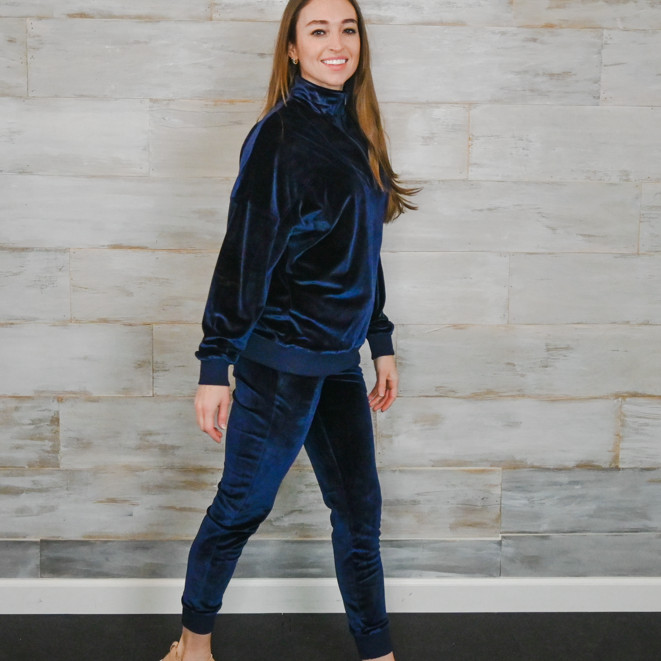 Velour sweater sales